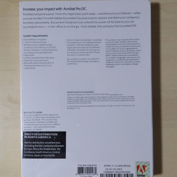 Adobe Acrobat Pro DC 2015