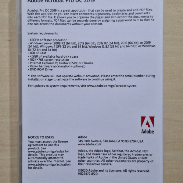 Adobe Acrobat Pro DC 2019