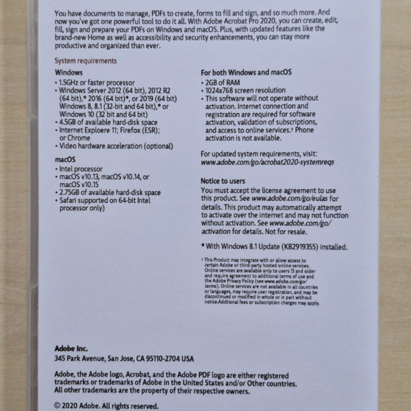 Adobe Acrobat Pro 2020