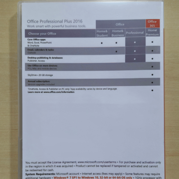 DVD - Microsoft Office 2016 Professional Plus